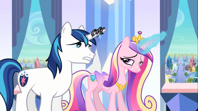 By the way, why was Cadence (and not Shining Armor) holding up a shield to begin with?