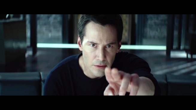 Hey, if Keanu pointed at you, you’d stop what you’re doing too!