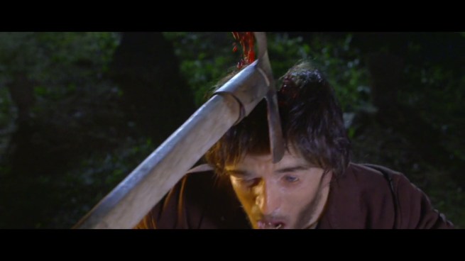 I don’t care how strong a vampire is.  There’s no fucking way a shovel could slice bone like that!!