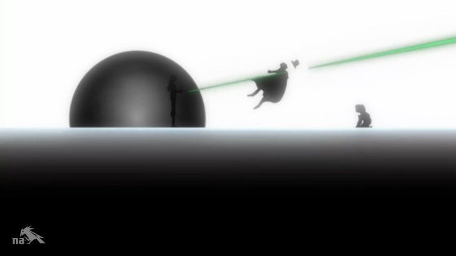 “Shit!  Laser Beams!  MY ONE WEAKNESS!!!"