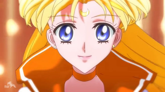 The animation is still really good, but I don’t know why she doesn’t have to shout “MOON PRISM POWER MAKEUP!!!!”  Does this mean none of them have to!?