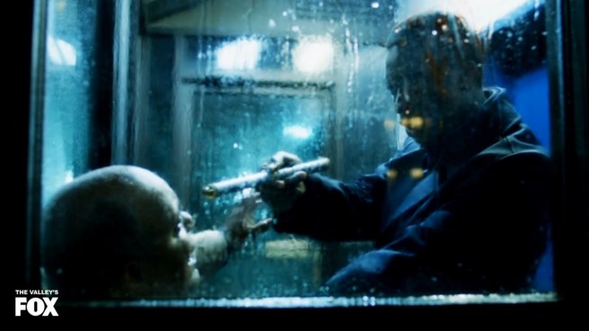 “Alright, now just stand still.” … “Oh, hold on. The blade didn’t click all the way. Just give me a second.”