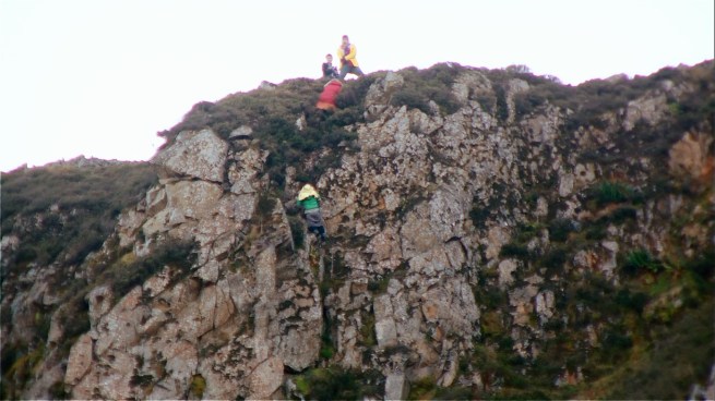 “I know you don’t have helmets so if you fall, remember to tuck and roll!  It probably won’t stop you from dying, but at least you’ll have a bit of hope before you go splat!”