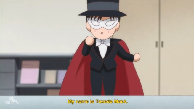 You may be asking where Mamoru got a puppet of his own vigilante persona.  I will counter that with “Fuck you, he’s awesome!”