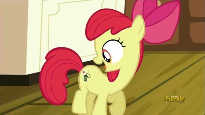“Oh boy!  I get to kill Parasprites!”     “Uh… we don’t kill things in this show.”     “Really?  So is my Cutie Mark just spraying sleeping powder or something?”