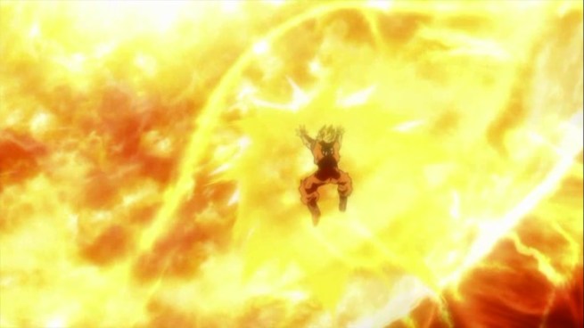 “Oh so THIS is what it’s like when people slowly collapse under the weight of my spirit bomb.  It kind of sucks.”